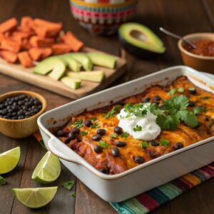 Sweet Potato and Black Bean Enchilada Casserole