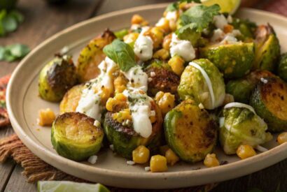Thumbnail for Mexican Street Corn Brussels Sprouts Recipe