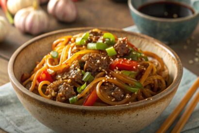 Thumbnail for Mongolian Ground Beef Noodles Recipe