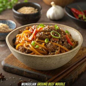 Mongolian Ground Beef Noodles Recipe