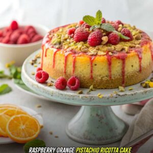 Raspberry Orange Pistachio Ricotta Cake Recipe