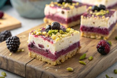 Thumbnail for Blackberry Pistachio Dream Bars Recipe