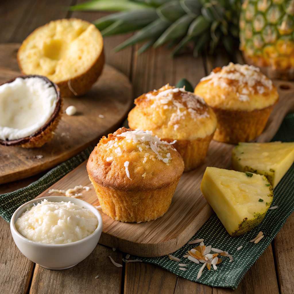 Thumbnail for Coconut and Pineapple Cottage Cheese Muffins