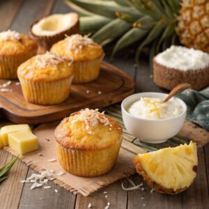 Coconut and Pineapple Cottage Cheese Muffins
