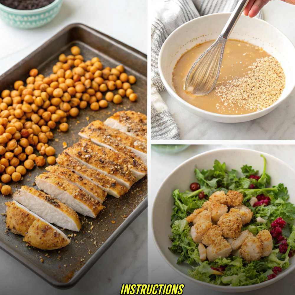 Instructions for Sesame Chicken and Chickpea Salad