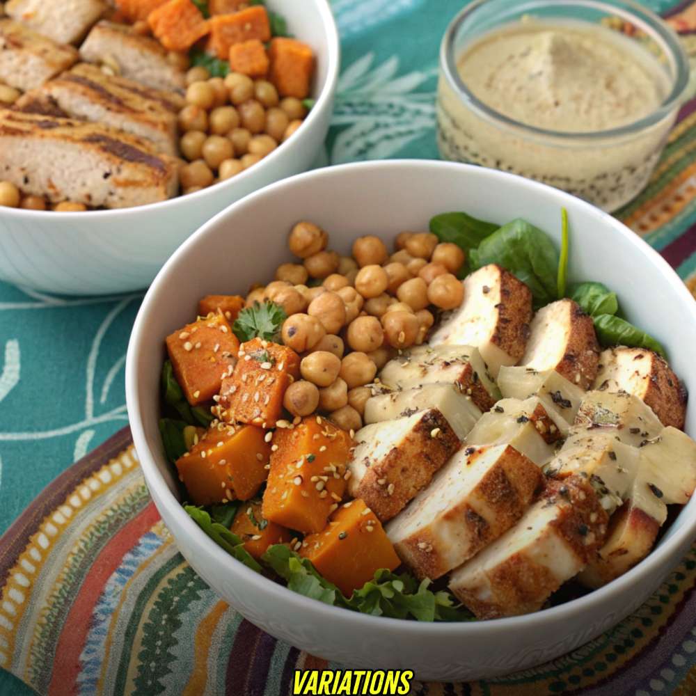 Sesame Chicken and Chickpea Salad Variations