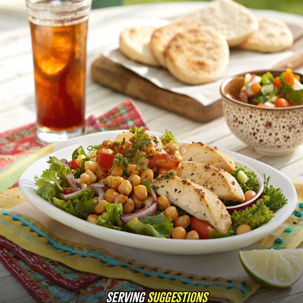 Serving Suggestions with Sesame Chicken and Chickpea Salad