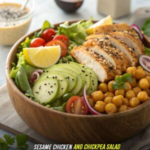 Sesame Chicken and Chickpea Salad