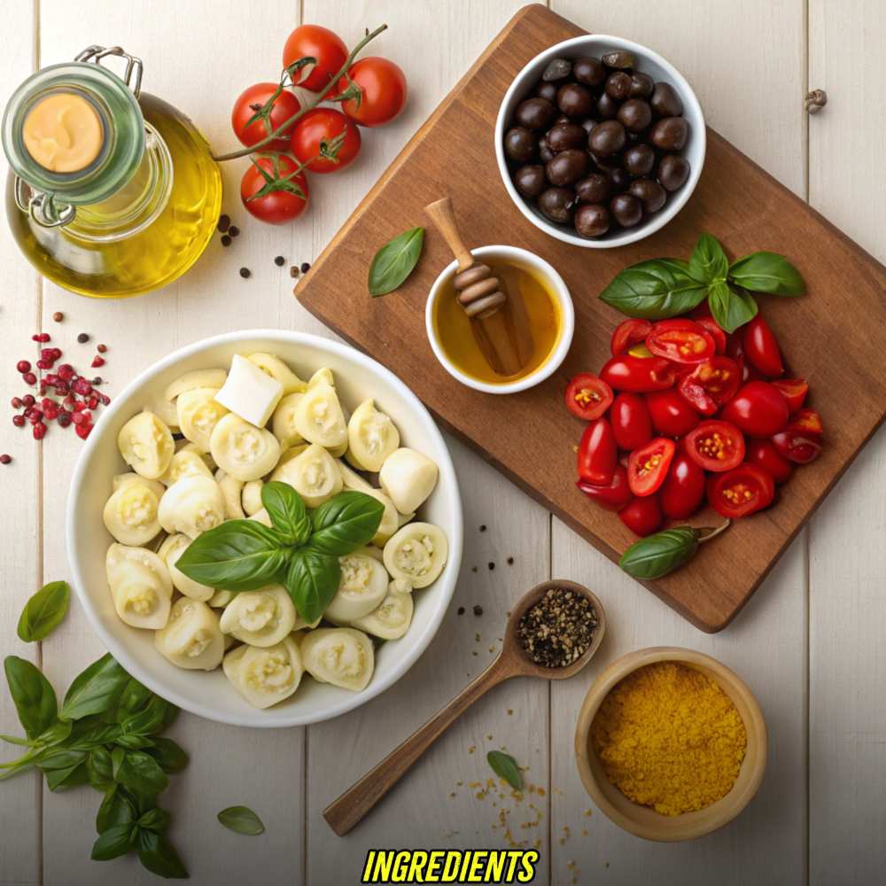 Ingredients for Hot Honey Tortellini Pasta Salad