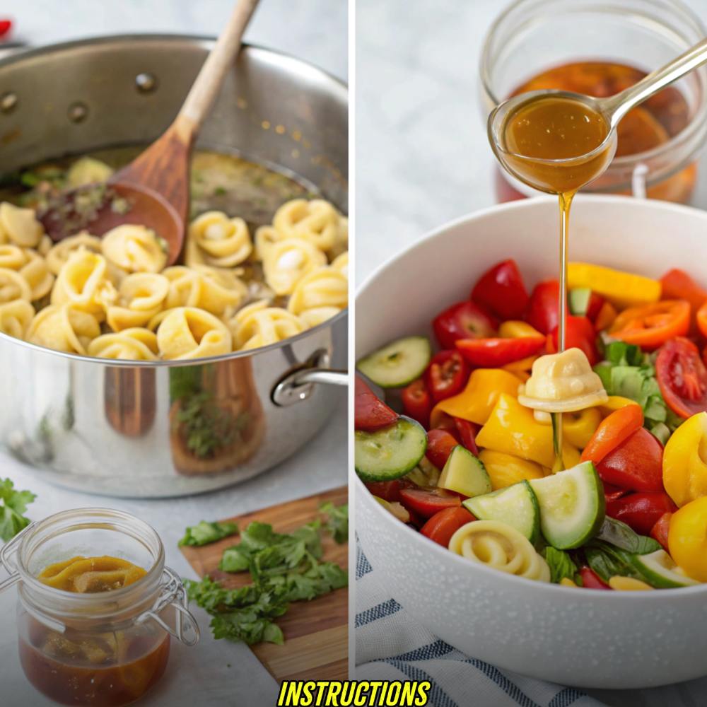 Instructions for Hot Honey Tortellini Pasta Salad