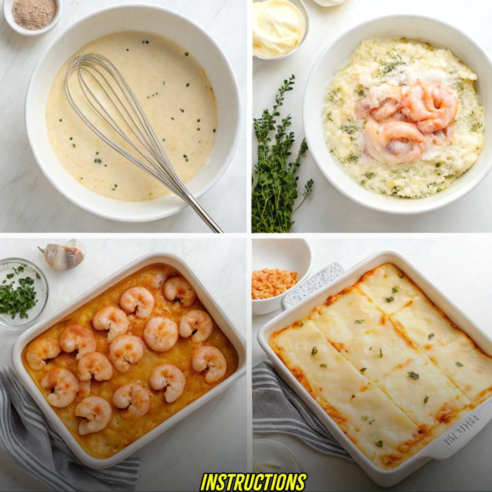 Ingredients for Garlic Butter Shrimp Scampi Lasagna