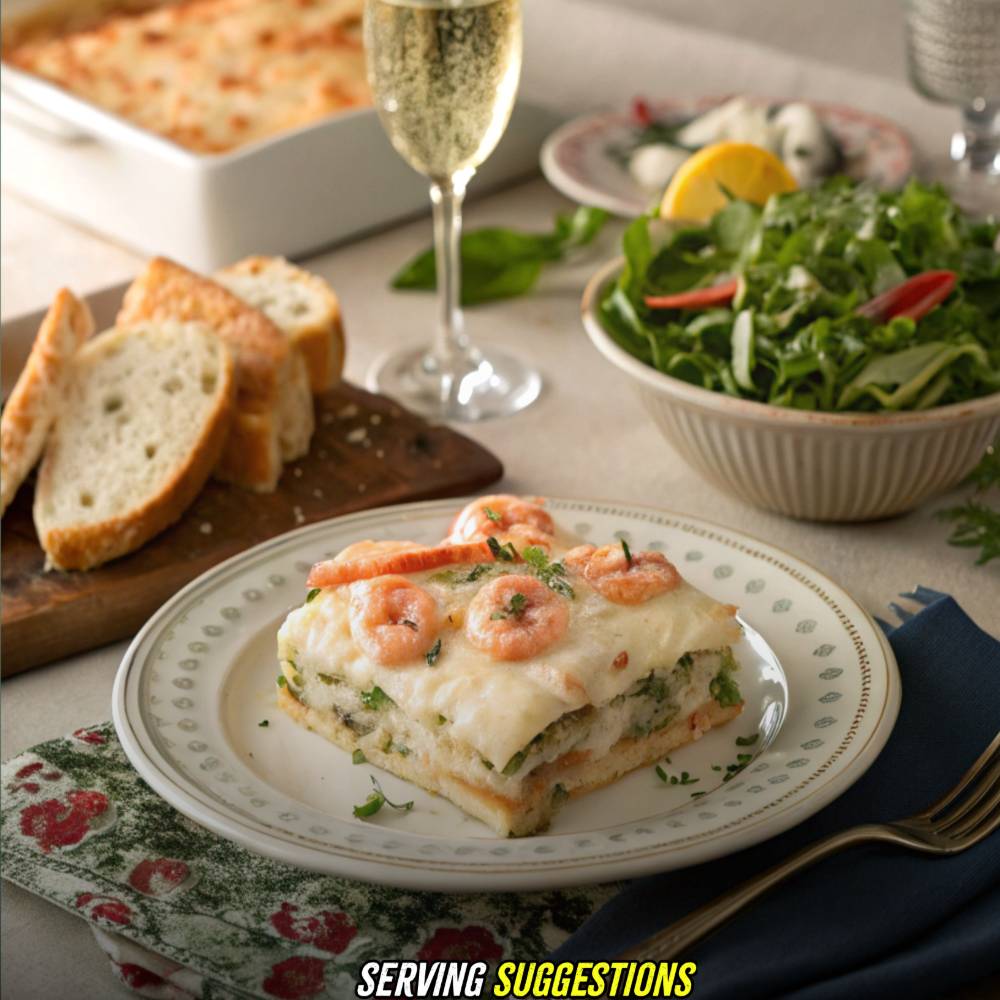Serving Suggestions with Garlic Butter Shrimp Scampi Lasagna