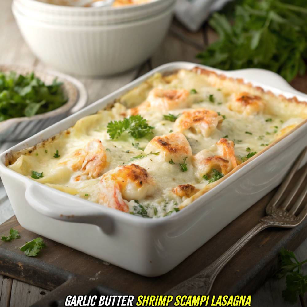 Thumbnail for Garlic Butter Shrimp Scampi Lasagna