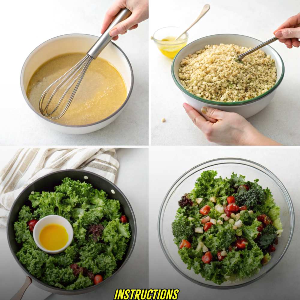 Instructions for Cranberry Apple Quinoa Kale Salad
