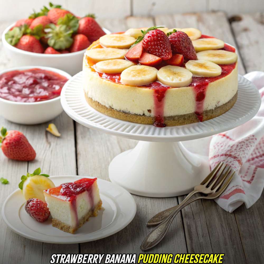 Thumbnail for Strawberry Banana Pudding Cheesecake Recipe