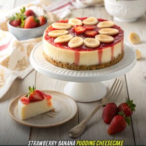 Strawberry Banana Pudding Cheesecake Recipe