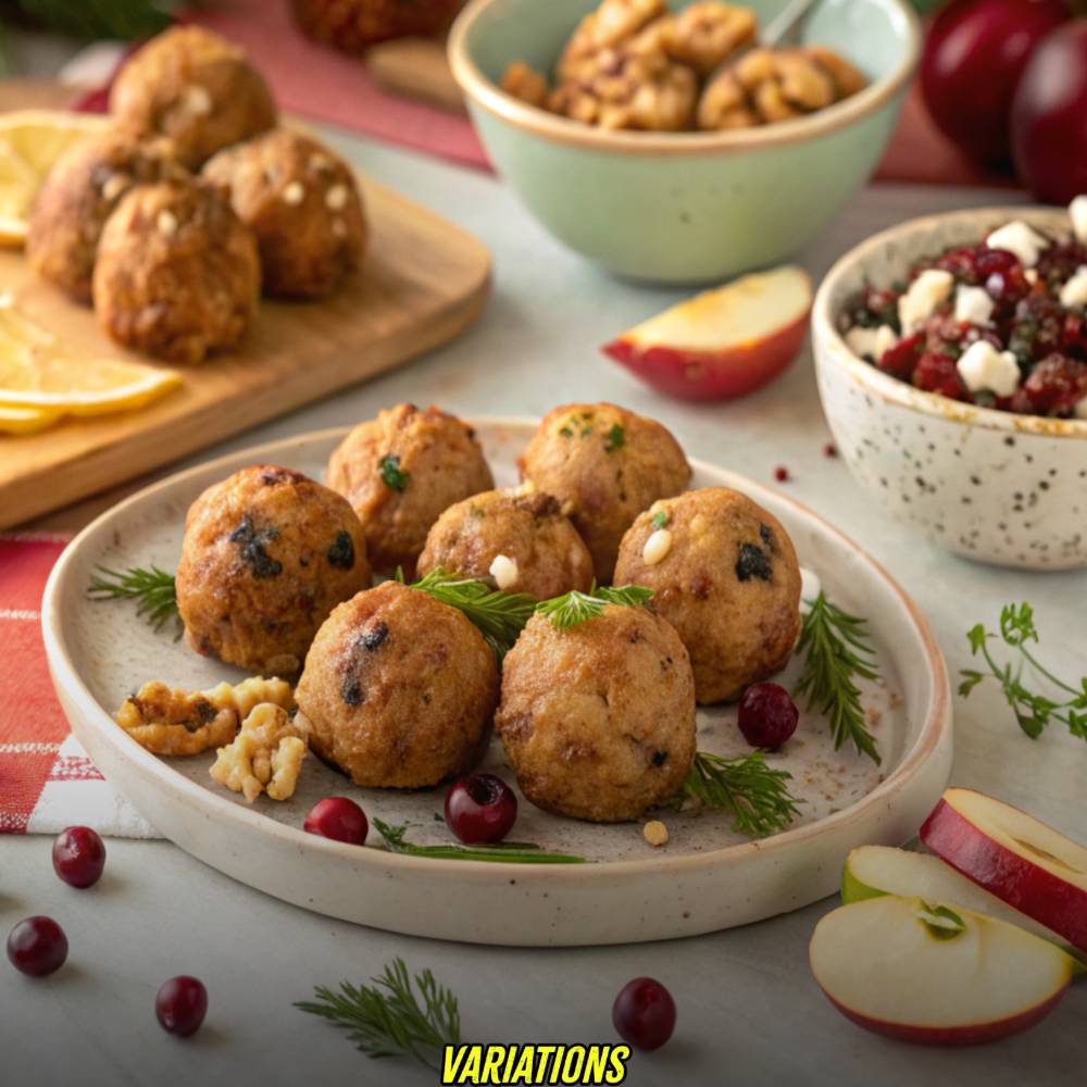 Cranberry Turkey Stuffing Balls Variations