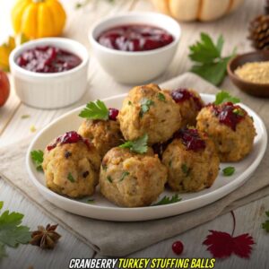 Cranberry Turkey Stuffing Balls