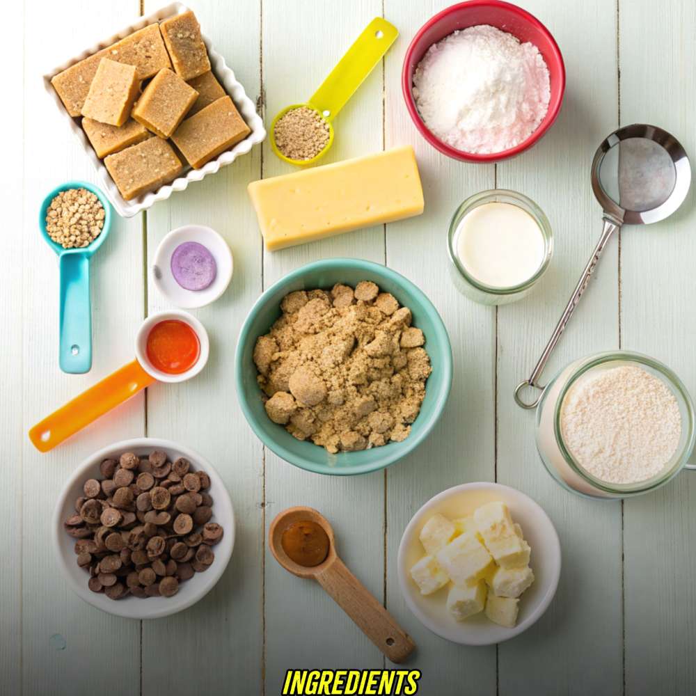 Ingredients for Butterfinger Caramel Crunch Bars