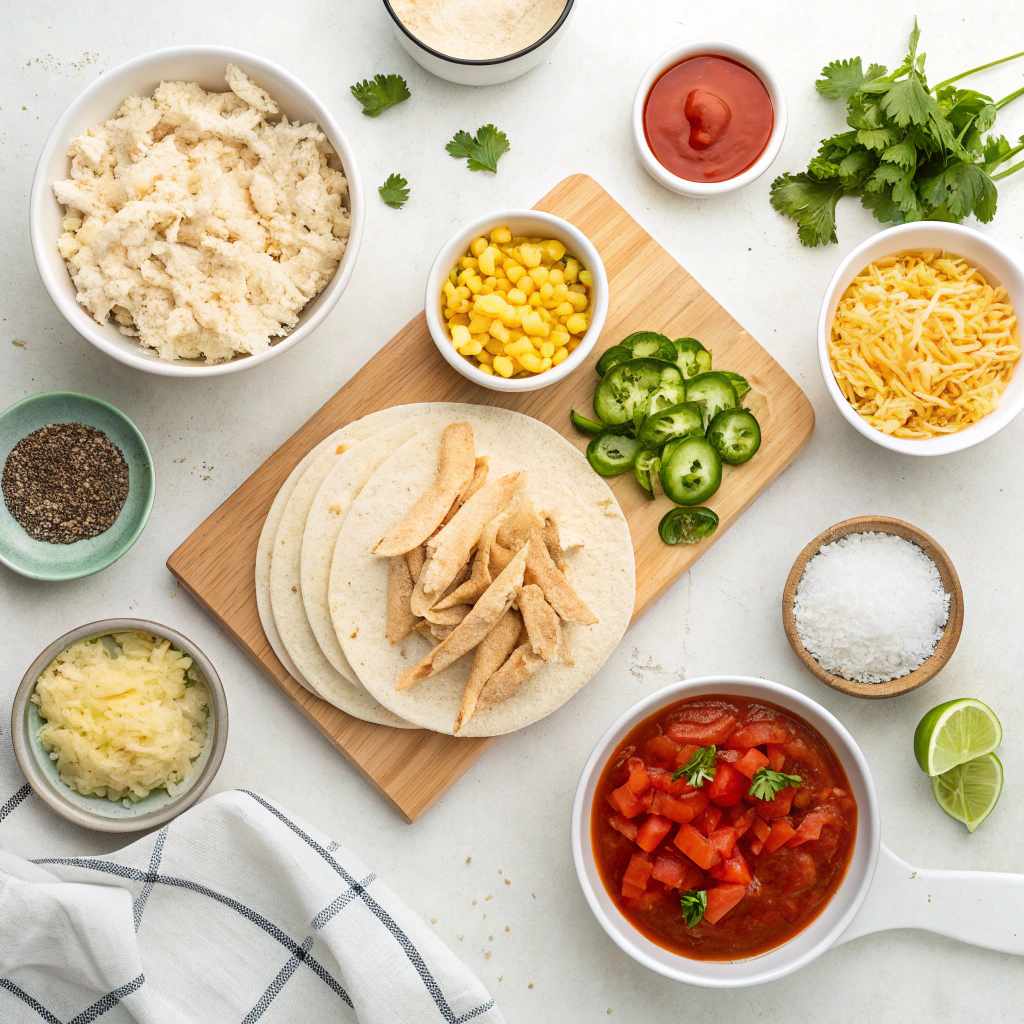 Ingredients for Chicken Enchiladas with Cauliflower Rice